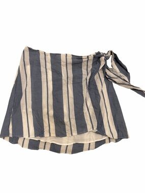 Show Me Your MuMu Navy and Cream Striped Wrap Skirt